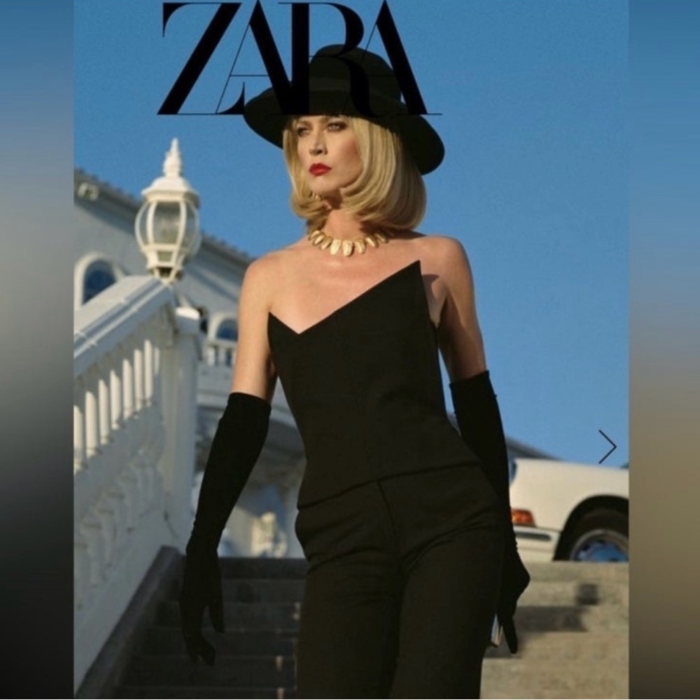 Zara Asymmetric Black Bustier Limited Edition Sz Small